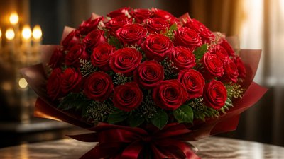 шикарные красные розы на день рождения женщине